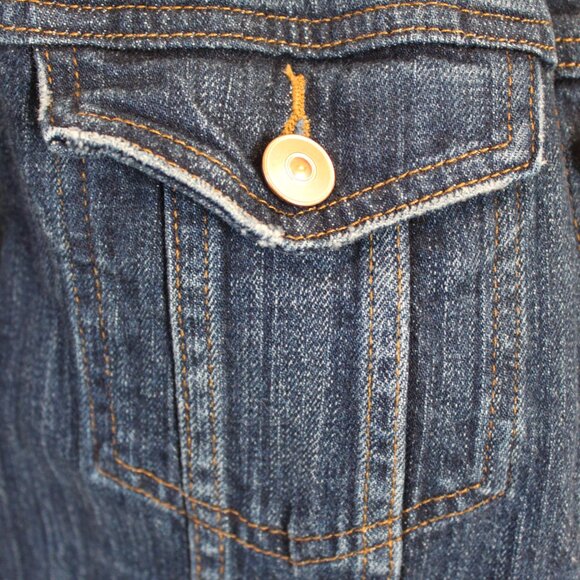 H&M Denim Jacket with Copper Buttons Size 12 - Picture 3 of 9